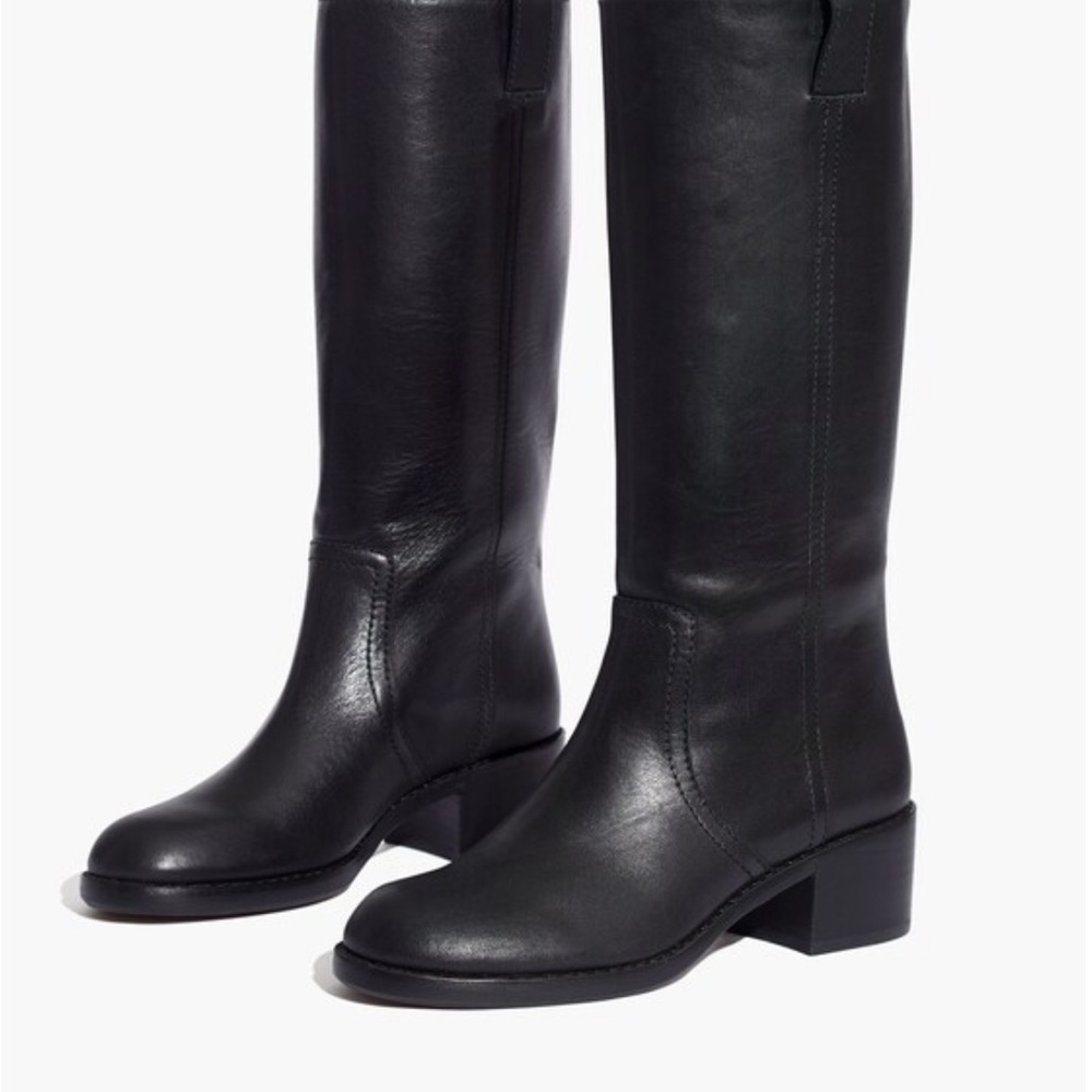 Madewell Allie Black Leather Knee-High Boots (size 8.5)